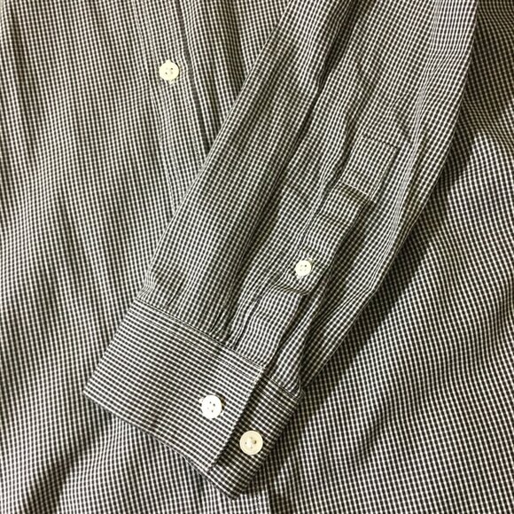 Theory Men's Zack PS Newport Long Sleeve Button-Up Black/White Check Shirt- S - Picture 5 of 6